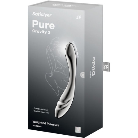 SATISFYER PURE GRAVITY 3 DILDO ACERO INOXIDABLE DOBLE USO