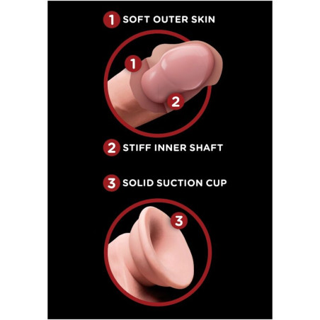 KING COCK PLUS 3D DILDO SWINGING BALLS 152 CM NATURAL