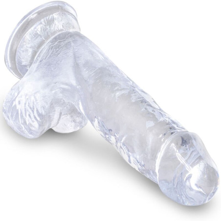 KING COCK CLEAR PENE REALISTICO CON TESTICULOS 101 CM TRANSPARENTE