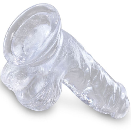 KING COCK CLEAR PENE REALISTICO CON TESTICULOS 101 CM TRANSPARENTE