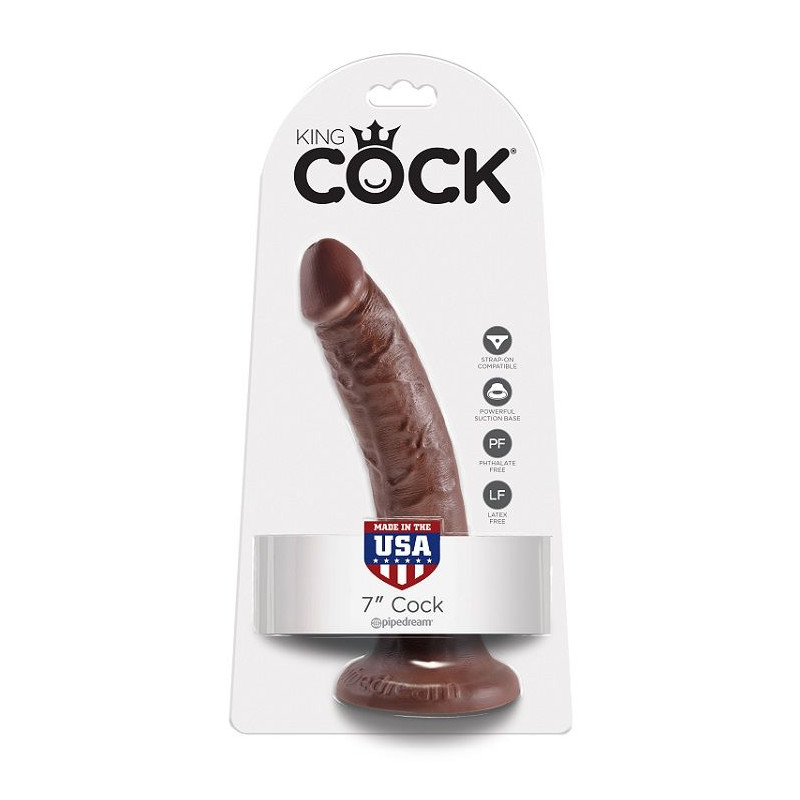 KING COCK 7 PENE COLOR CHOCOLATE 178 CM