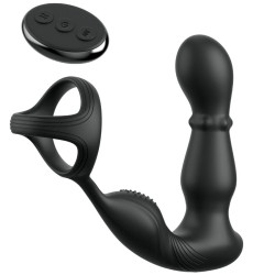 ANAL FANTASY ELITE COLLECTION ANILLO Y MASAJEADOR ANAL VIBRADOR CON CONTROL REMOTO
