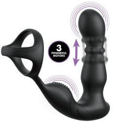 ANAL FANTASY ELITE COLLECTION ANILLO Y MASAJEADOR ANAL VIBRADOR CON CONTROL REMOTO