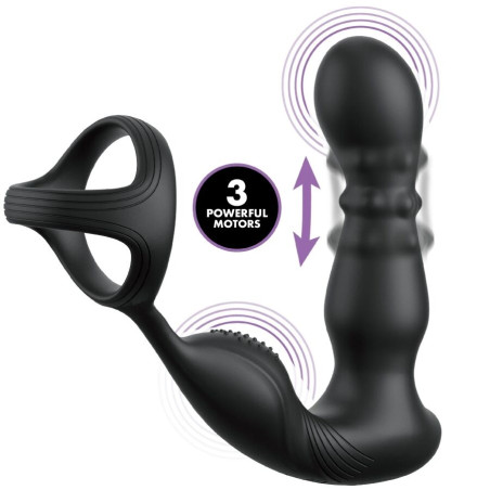 ANAL FANTASY ELITE COLLECTION ANILLO Y MASAJEADOR ANAL VIBRADOR CON CONTROL REMOTO