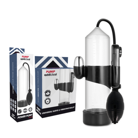 PUMP ADDICTED BOMBA ERECCION RX3 TRANSPARENTE CON VIBRADOR