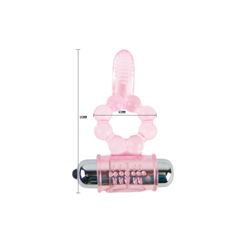 BAILE ANILLO SILICONA 10 RITMOS LENGUA CON VIBRACION ROSA
