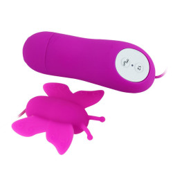 BAILE ESTIMULADOR DE CLITORIS MARIPOSA LOVE EGGS 12 VELOCIDADES LILA CONTROL REMOTO