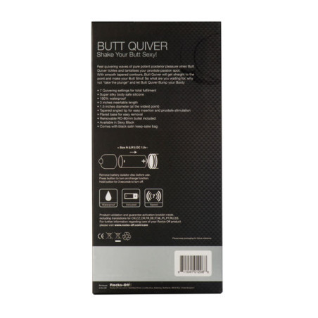 ROCKS OFF BUTT QUIVER ESTIMULADOR DEL PUNTO P 7 VELOCIDADES NEGRO