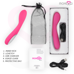 MORESSA DRUSO MASAJEADOR DUO PUNTO G Y SUERO PELVICO PREMIUM SILICONE RECARGABLE