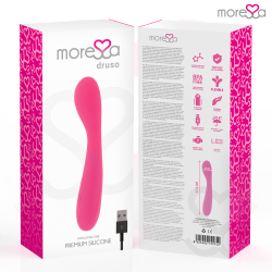 MORESSA DRUSO MASAJEADOR DUO PUNTO G Y SUERO PELVICO PREMIUM SILICONE RECARGABLE