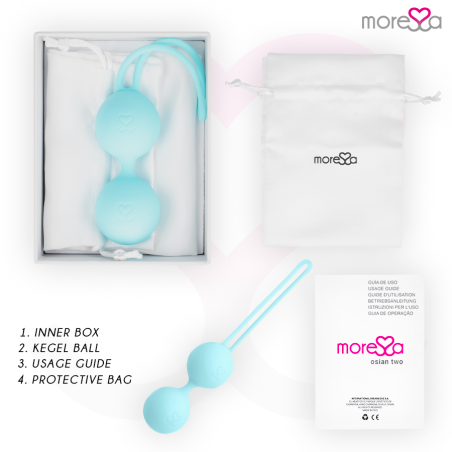 MORESSA OSIAN TWO ENTRENAMIENTO SUELO PELVICO 101gr PREMIUM SILICONA TURQUESA