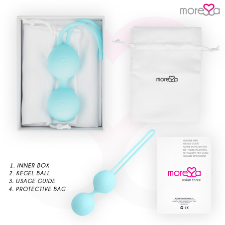 MORESSA OSIAN THREE ENTRENAMIENTO SUELO PELVICO 85 gr PREMIUM SILICONA TURQUESA
