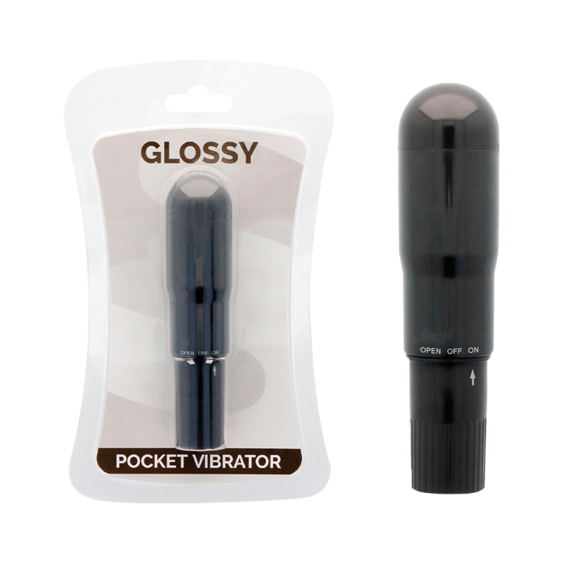 GLOSSY POCKET VIBRADOR NEGRO