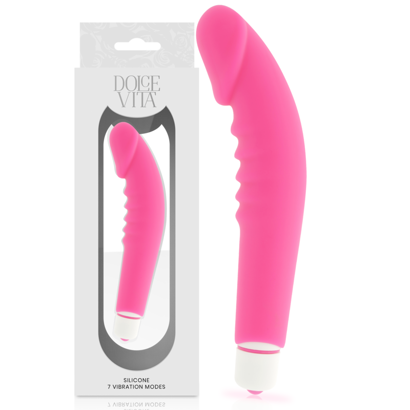 DOLCE VITA REALISTIC PLEASURE VIBRADOR SILICONA ROSA