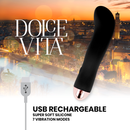 DOLCE VITA VIBRADOR RECARGABLE TWO NEGRO 7 VELOCIDADES