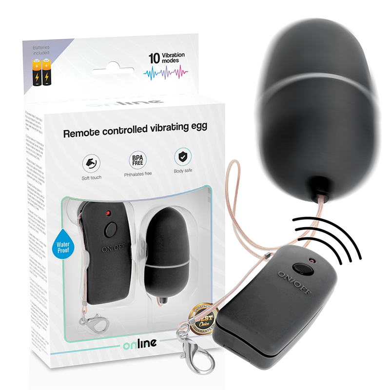 ONLINE HUEVO VIBRADOR CON MANDO CONTROL REMOTO NEGRO