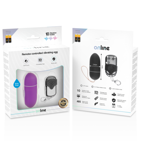 ONLINE HUEVO VIBRADOR CONTROL REMOTO L LILA