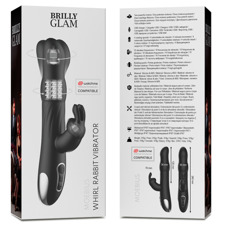 BRILLY GLAM MOEBIUS RABBIT VIBRATOR ROTATOR COMPATIBLE CON WATCHME WIRELESS TECHNOLOGY