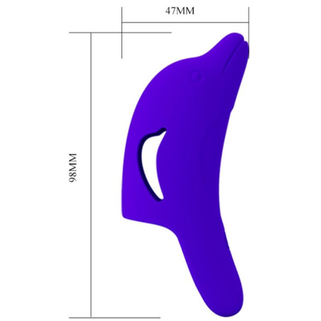 PRETTY LOVE DELPHINI PODEROSO ESTIMULADOR DE DEDO AZUL OSCURO