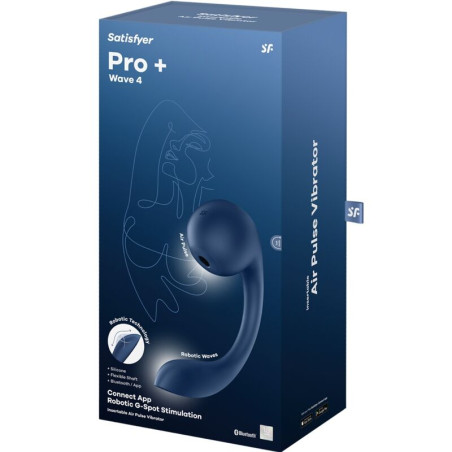 SATISFYER PRO WAVE 4 ESTIMULADOR PUNTO G AIR PULSE APLICACION GRATUITA AZUL OSCURO