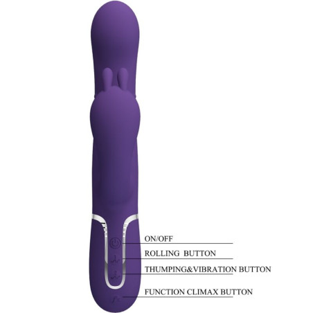 PRETTY LOVE CAMMY TRIPLE VIBRADOR MULTIFUNCION 4 EN 1 MORADO