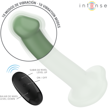 INTENSE BECCA VIBRADOR CON VENTOSA 10 VIBRACIONES VERDE CONTROL REMOTO