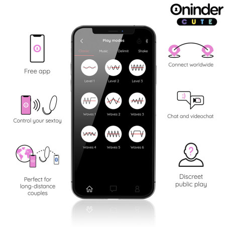 ONINDER CUTE LOVE PLEASURE HUEVO VIBRO ROTADOR 360 SILICONA APP MUNDIAL GRATUITA