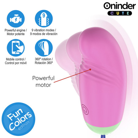ONINDER CUTE LOVE PLEASURE HUEVO VIBRO ROTADOR 360 SILICONA APP MUNDIAL GRATUITA