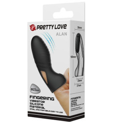 PRETTY LOVE ALAN VIBRADOR DE DEDO SILICONA NEGRO