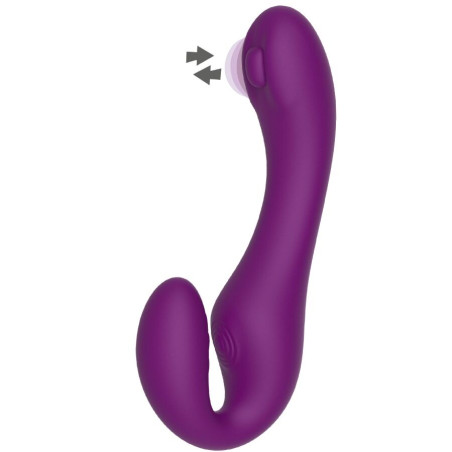 XOCOON STRAPLESS STRAP ON VIBRADOR 2 EN 1 CON CONTROL REMOTO MORADO