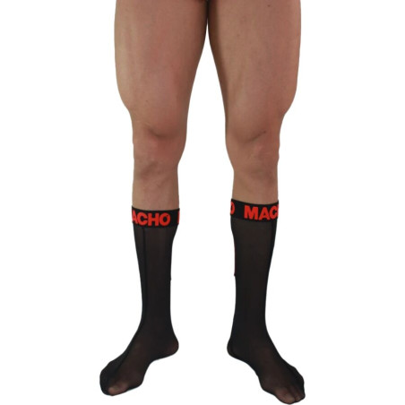 MACHO CALCETINES FINOS NEGRO ROJO TALLA UNICA