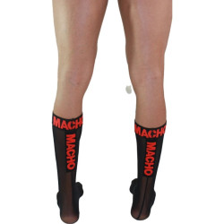 MACHO CALCETINES FINOS NEGRO ROJO TALLA UNICA