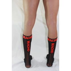 MACHO CALCETINES FINOS NEGRO ROJO TALLA UNICA