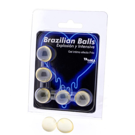 TALOKA BRAZILIAN BALLS GEL EXCITANTE EFECTO FRIO Y VIBRACION 5 BOLAS