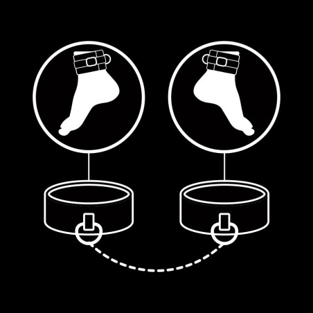 FETISH SUBMISSIVE ESPOSAS TOBILLOS CUERO VEGANO CON FORRO DE NEOPRENO