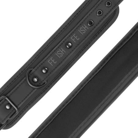 FETISH SUBMISSIVE COLLAR Y ESPOSAS CUERO VEGANO CON FORRO DE NEOPRENO