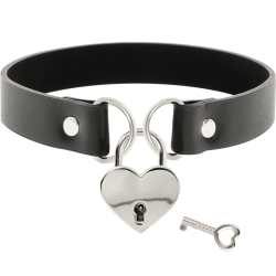 COQUETTE CHIC DESIRE COLLAR CUERO VEGANO ACCESORIO CORAZON CON LLAVE