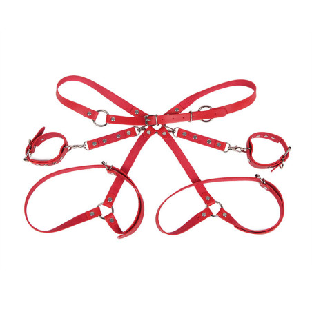 SUBBLIME 953706 ESPOSAS CON CINTURON BONDAGE ROJO TALLA UNICA