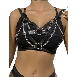 SUBBLIME 953713 CINTURON DE BONDAGE PUNK HEBILLA METAL NEGRO TALLA UNICA
