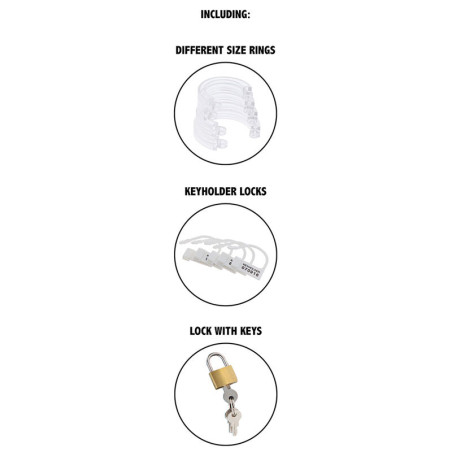 HIDDEN DESIRE EXTREME JAULA DE CASTIDAD ACRILICA AJUSTABLE TRANSPARENTE