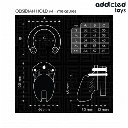 ADDICTED TOYS LOCKED OBSIDIAN HOLD JAULA PARA PENE TALLA M