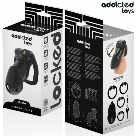 ADDICTED TOYS LOCKED MINDNIGHT CELL JAULA PARA PENE TALLA L