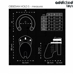 ADDICTED TOYS LOCKED OBSIDIAN HOLD JAULA PARA PENE TALLA S