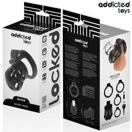 ADDICTED TOYS LOCKED SILENT KEEP JAULA PARA PENE 75 CM