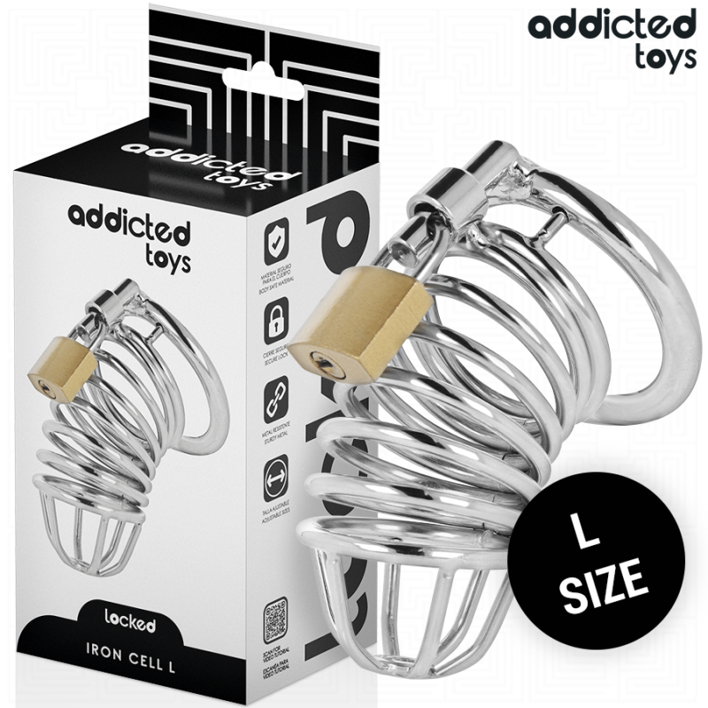 ADDICTED TOYS LOCKED IRON CELL JAULA PARA PENE DE METAL 5 CM TALLA L