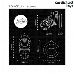 ADDICTED TOYS LOCKED IRON CELL JAULA PARA PENE DE METAL 5 CM TALLA L