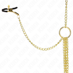 KINK PINZAS PARA PEZONES Y CLITORIS 4 ENGANCHES AJUSTABLE DORADO