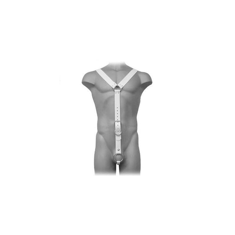 LEATHER BODY HARNESS MEN BLANCO