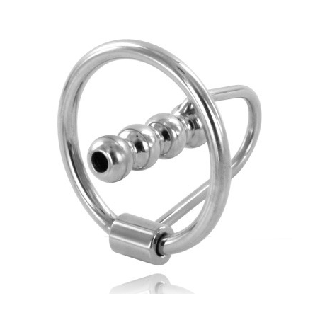 METAL HARD ANILLO GLANDE CON PLUG URETRAL 28MM