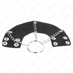 KINK ANILLO PENE 4 CM CADENA 7 CM METAL CON CINTURON CUERO